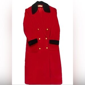 Christian Dior Red Wool Coat - Size 8 - Elegant & Rare
